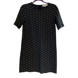 LOFT Black Gold Floral Boho Dress Sz‎ Small - 3/$25